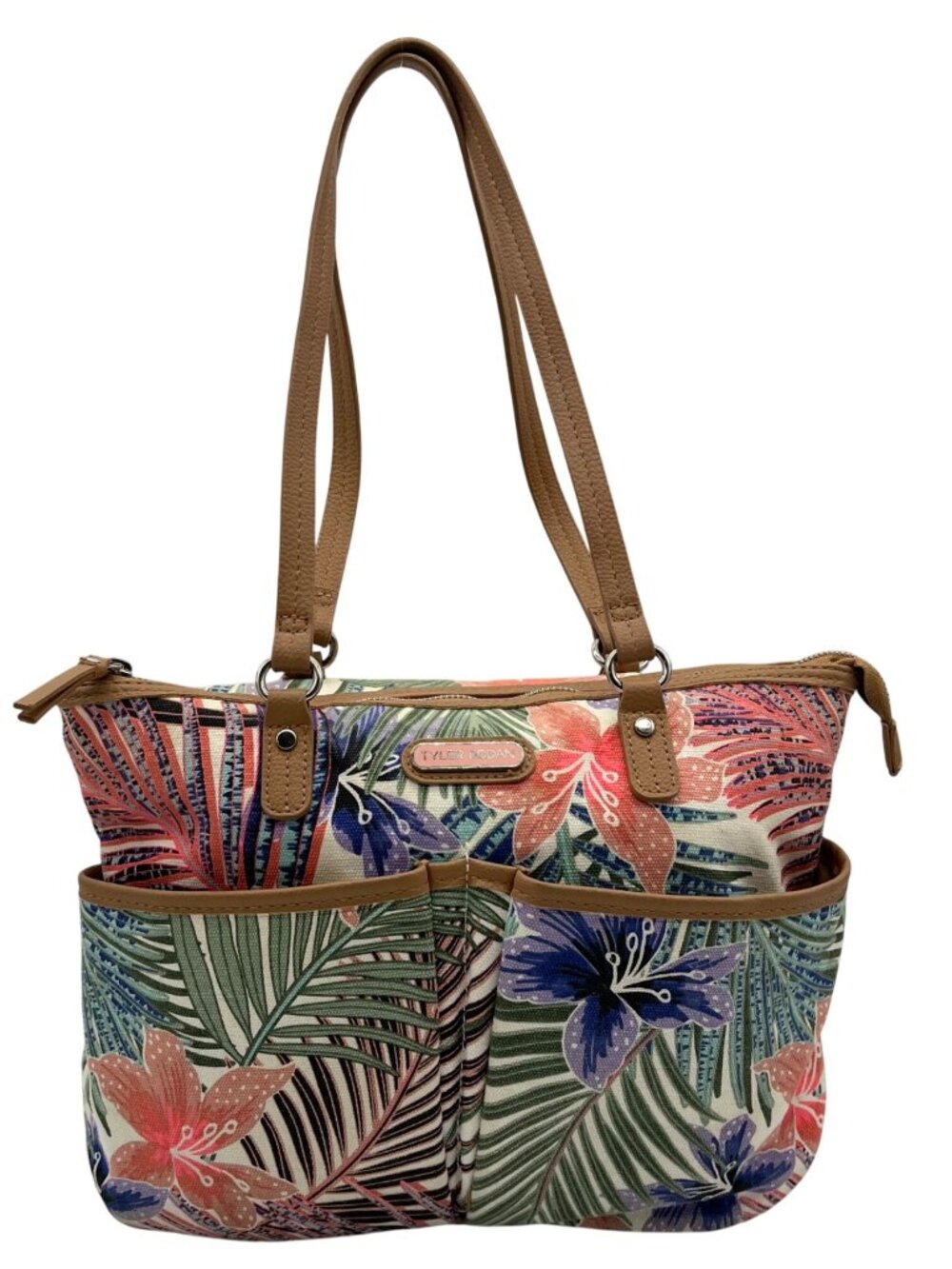 Tyler Rodan Tan Floral Shoulder Bag & Coin Purse